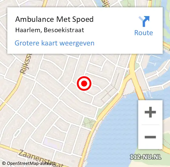 Locatie op kaart van de 112 melding: Ambulance Met Spoed Naar Haarlem, Besoekistraat op 12 maart 2021 00:13