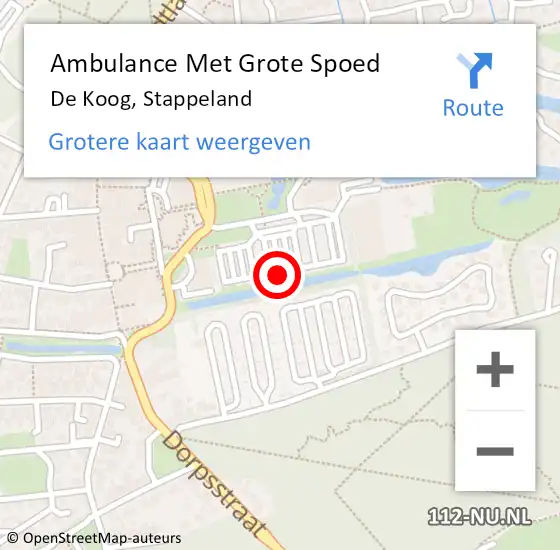 Locatie op kaart van de 112 melding: Ambulance Met Grote Spoed Naar De Koog, Stappeland op 12 maart 2021 03:07