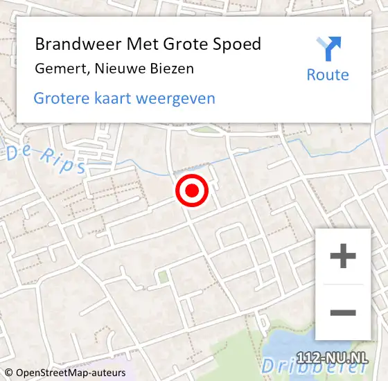 Locatie op kaart van de 112 melding: Brandweer Met Grote Spoed Naar Gemert, Nieuwe Biezen op 12 maart 2021 03:36