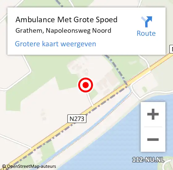Locatie op kaart van de 112 melding: Ambulance Met Grote Spoed Naar Grathem, Napoleonsweg Noord op 12 maart 2021 08:43