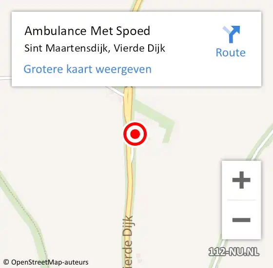 Locatie op kaart van de 112 melding: Ambulance Met Spoed Naar Sint Maartensdijk, Vierde Dijk op 4 juni 2014 16:29