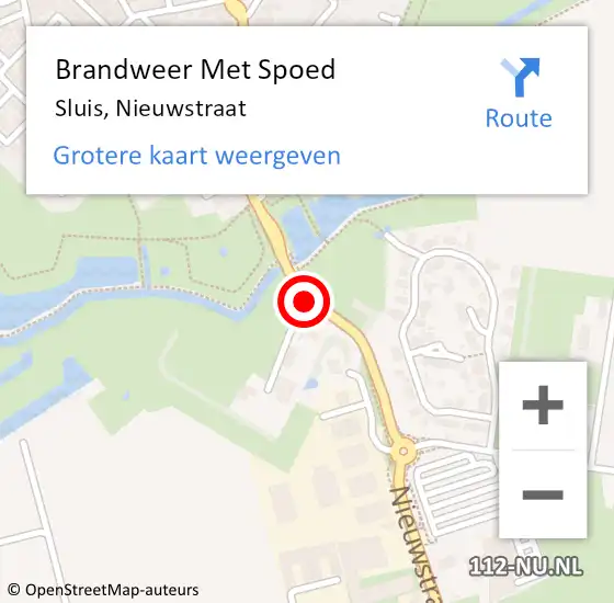 Locatie op kaart van de 112 melding: Brandweer Met Spoed Naar Sluis, Nieuwstraat op 12 maart 2021 17:58