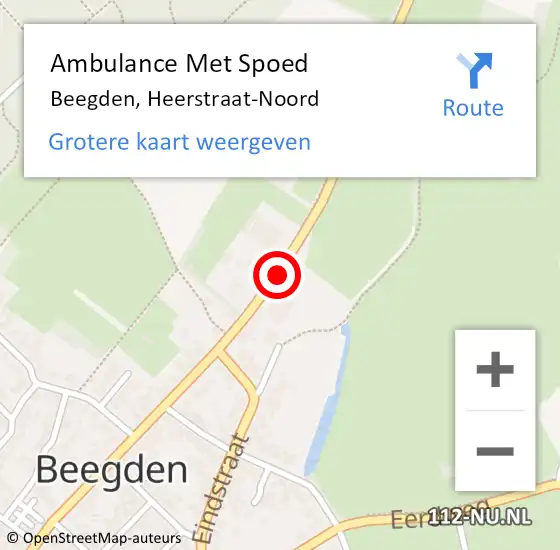 Locatie op kaart van de 112 melding: Ambulance Met Spoed Naar Beegden, Heerstraat-Noord op 12 maart 2021 17:59