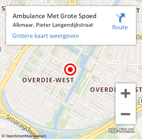 Locatie op kaart van de 112 melding: Ambulance Met Grote Spoed Naar Alkmaar, Pieter Langendijkstraat op 12 maart 2021 18:39