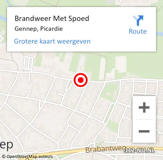 Locatie op kaart van de 112 melding: Brandweer Met Spoed Naar Gennep, Picardie op 12 maart 2021 23:51