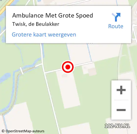 Locatie op kaart van de 112 melding: Ambulance Met Grote Spoed Naar Twisk, de Beulakker op 4 oktober 2013 03:41