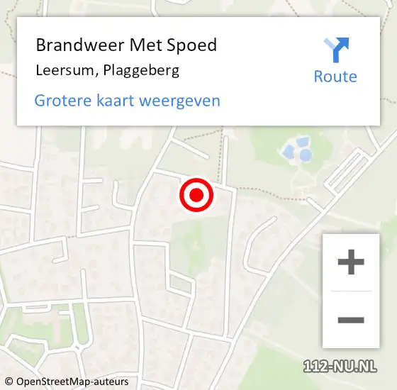 Locatie op kaart van de 112 melding: Brandweer Met Spoed Naar Leersum, Plaggeberg op 13 maart 2021 07:42