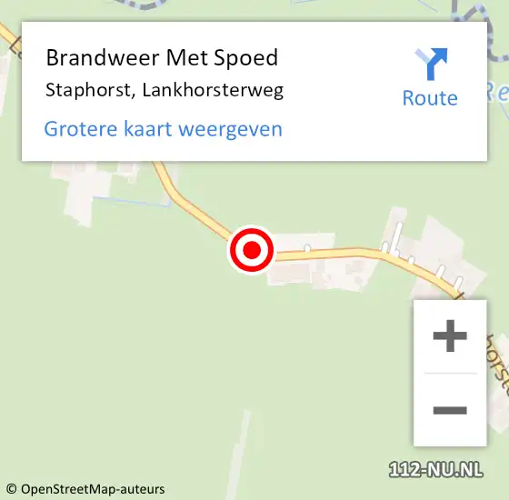 Locatie op kaart van de 112 melding: Brandweer Met Spoed Naar Staphorst, Lankhorsterweg op 13 maart 2021 08:05