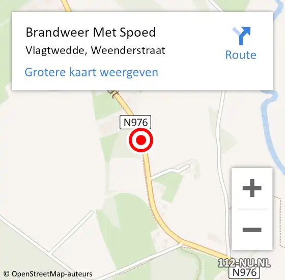 Locatie op kaart van de 112 melding: Brandweer Met Spoed Naar Vlagtwedde, Weenderstraat op 13 maart 2021 08:31