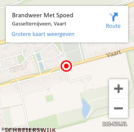 Locatie op kaart van de 112 melding: Brandweer Met Spoed Naar Gasselternijveen, Vaart op 13 maart 2021 09:10