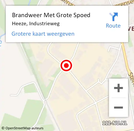 Locatie op kaart van de 112 melding: Brandweer Met Grote Spoed Naar Heeze, Industrieweg op 13 maart 2021 09:17