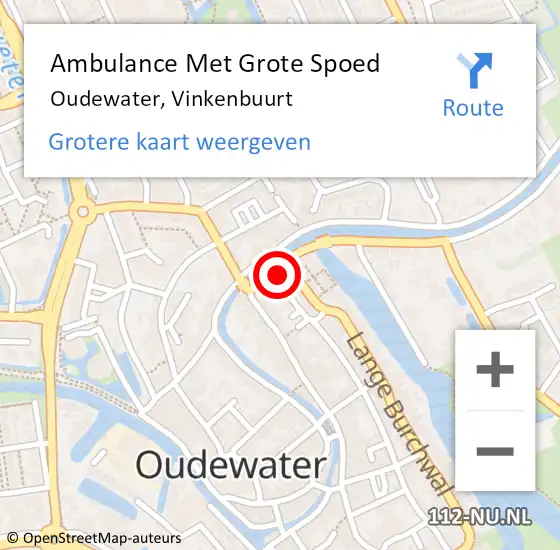 Locatie op kaart van de 112 melding: Ambulance Met Grote Spoed Naar Oudewater, Vinkenbuurt op 4 oktober 2013 03:49