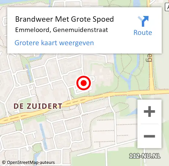 Locatie op kaart van de 112 melding: Brandweer Met Grote Spoed Naar Emmeloord, Genemuidenstraat op 13 maart 2021 09:50