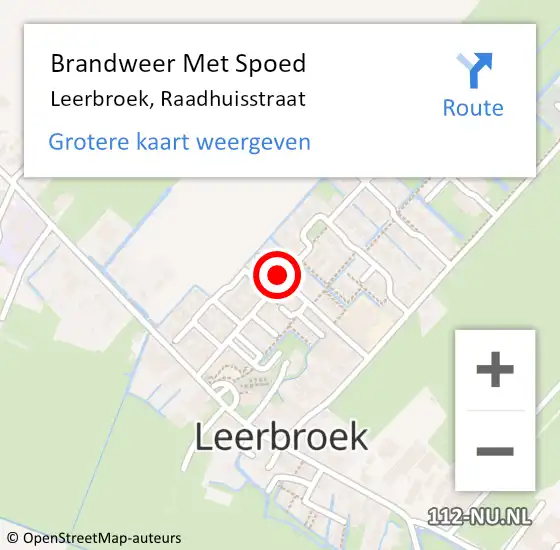 Locatie op kaart van de 112 melding: Brandweer Met Spoed Naar Leerbroek, Raadhuisstraat op 13 maart 2021 10:10