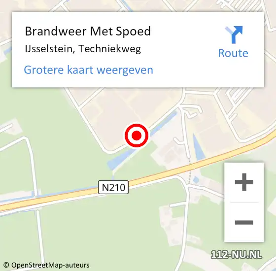 Locatie op kaart van de 112 melding: Brandweer Met Spoed Naar IJsselstein, Techniekweg op 13 maart 2021 11:55