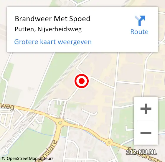 Locatie op kaart van de 112 melding: Brandweer Met Spoed Naar Putten, Nijverheidsweg op 13 maart 2021 13:08