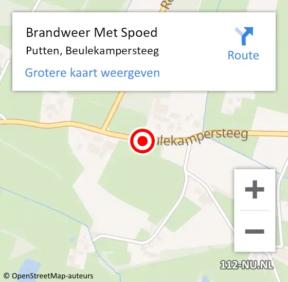 Locatie op kaart van de 112 melding: Brandweer Met Spoed Naar Putten, Beulekampersteeg op 13 maart 2021 14:22