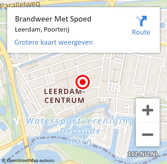 Locatie op kaart van de 112 melding: Brandweer Met Spoed Naar Leerdam, Poorterij op 13 maart 2021 15:17