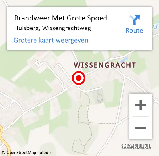 Locatie op kaart van de 112 melding: Brandweer Met Grote Spoed Naar Hulsberg, Wissengrachtweg op 13 maart 2021 15:24