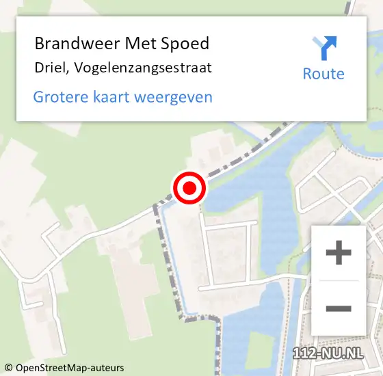 Locatie op kaart van de 112 melding: Brandweer Met Spoed Naar Driel, Vogelenzangsestraat op 13 maart 2021 16:19