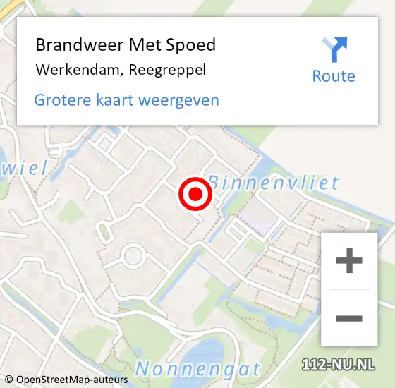 Locatie op kaart van de 112 melding: Brandweer Met Spoed Naar Werkendam, Reegreppel op 13 maart 2021 16:37