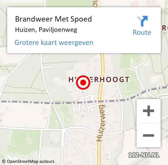 Locatie op kaart van de 112 melding: Brandweer Met Spoed Naar Huizen, Paviljoenweg op 13 maart 2021 16:39