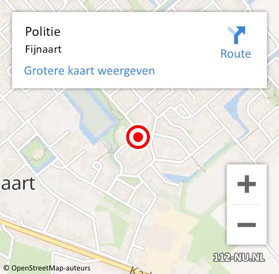 Locatie op kaart van de 112 melding: Politie Fijnaart op 13 maart 2021 17:37