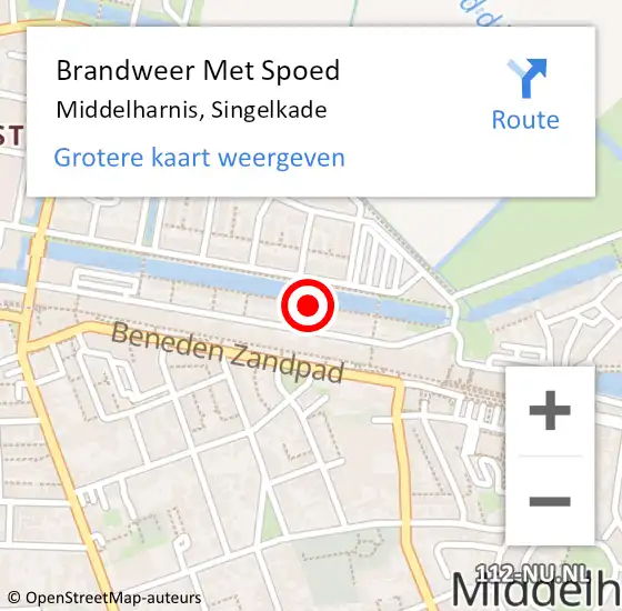 Locatie op kaart van de 112 melding: Brandweer Met Spoed Naar Middelharnis, Singelkade op 13 maart 2021 18:23