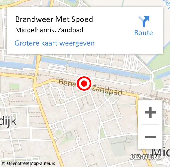 Locatie op kaart van de 112 melding: Brandweer Met Spoed Naar Middelharnis, Zandpad op 13 maart 2021 19:43