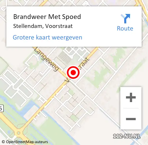 Locatie op kaart van de 112 melding: Brandweer Met Spoed Naar Stellendam, Voorstraat op 13 maart 2021 20:49