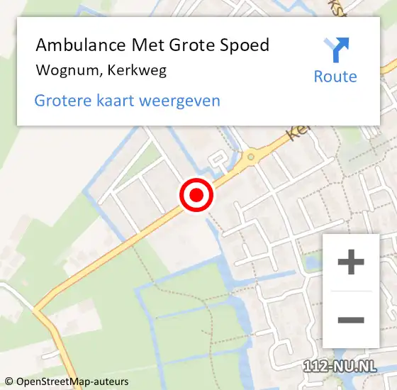 Locatie op kaart van de 112 melding: Ambulance Met Grote Spoed Naar Wognum, Kerkweg op 14 maart 2021 01:09