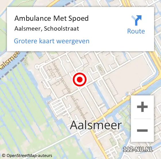 Locatie op kaart van de 112 melding: Ambulance Met Spoed Naar Aalsmeer, Schoolstraat op 14 maart 2021 01:20