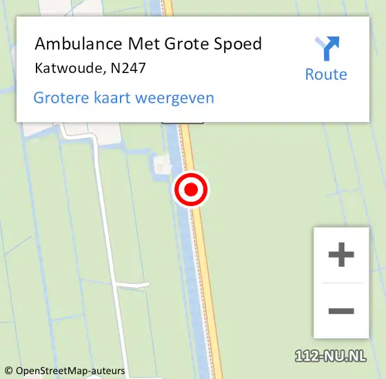 Locatie op kaart van de 112 melding: Ambulance Met Grote Spoed Naar Katwoude, N247 op 14 maart 2021 02:47