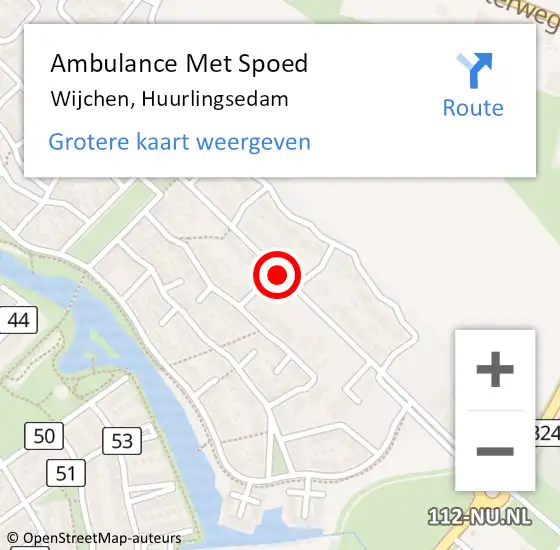 Locatie op kaart van de 112 melding: Ambulance Met Spoed Naar Wijchen, Huurlingsedam op 14 maart 2021 06:08