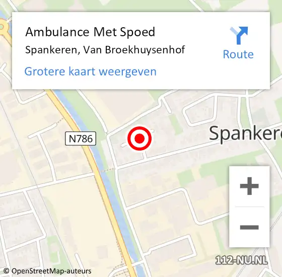 Locatie op kaart van de 112 melding: Ambulance Met Spoed Naar Spankeren, Van Broekhuysenhof op 14 maart 2021 09:29