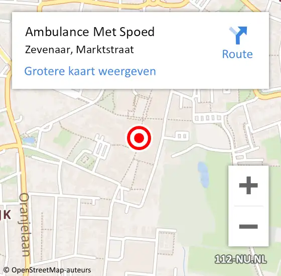 Locatie op kaart van de 112 melding: Ambulance Met Spoed Naar Zevenaar, Marktstraat op 14 maart 2021 10:10