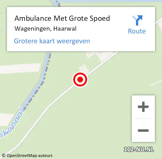 Locatie op kaart van de 112 melding: Ambulance Met Grote Spoed Naar Wageningen, Haarwal op 14 maart 2021 10:13