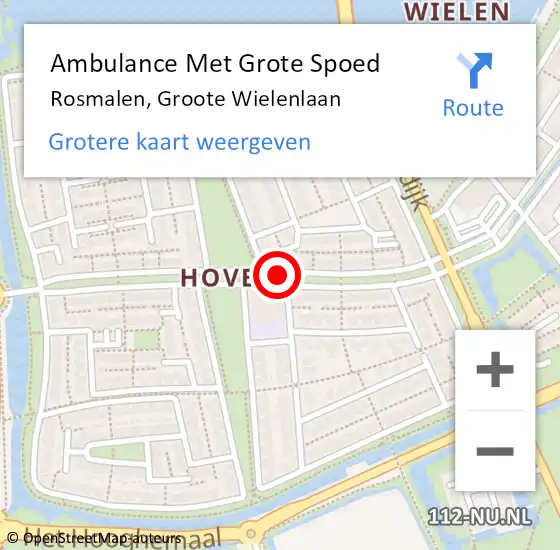Locatie op kaart van de 112 melding: Ambulance Met Grote Spoed Naar Rosmalen, Groote Wielenlaan op 14 maart 2021 10:48