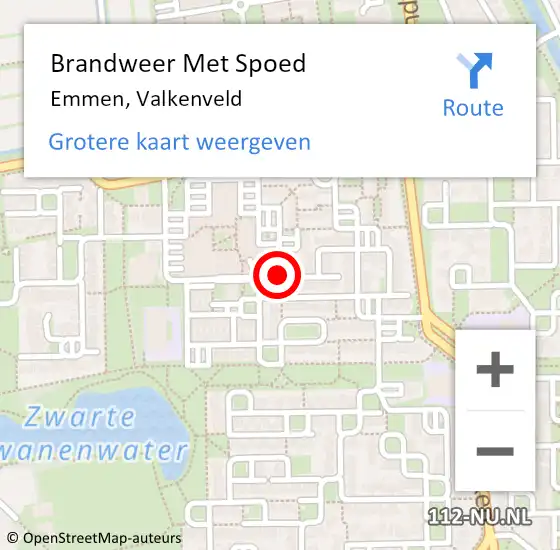 Locatie op kaart van de 112 melding: Brandweer Met Spoed Naar Emmen, Valkenveld op 14 maart 2021 11:01