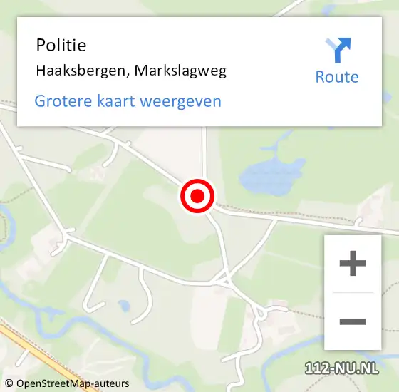 Locatie op kaart van de 112 melding: Politie Haaksbergen, Markslagweg op 14 maart 2021 12:09