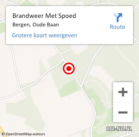 Locatie op kaart van de 112 melding: Brandweer Met Spoed Naar Bergen, Oude Baan op 14 maart 2021 12:34