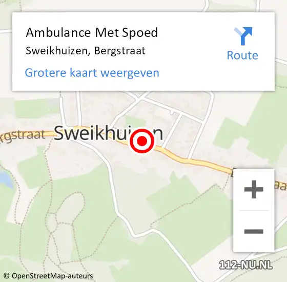 Locatie op kaart van de 112 melding: Ambulance Met Spoed Naar Sweikhuizen, Bergstraat op 4 juni 2014 19:57