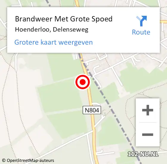 Locatie op kaart van de 112 melding: Brandweer Met Grote Spoed Naar Hoenderloo, Delenseweg op 4 juni 2014 20:02