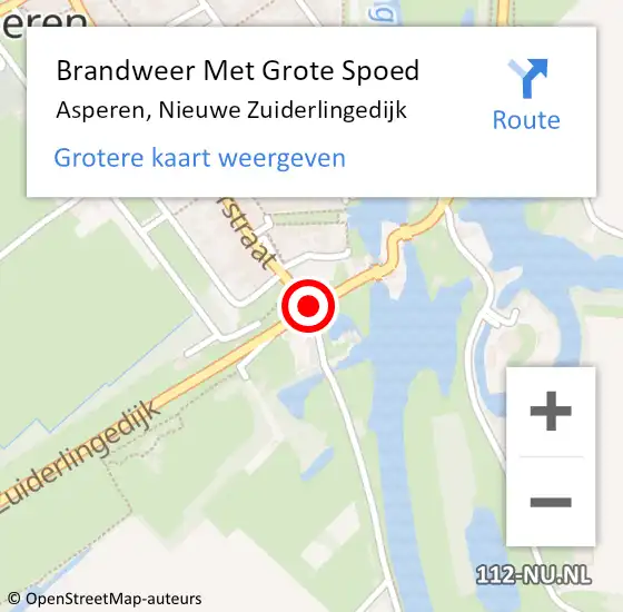 Locatie op kaart van de 112 melding: Brandweer Met Grote Spoed Naar Asperen, Nieuwe Zuiderlingedijk op 14 maart 2021 14:16