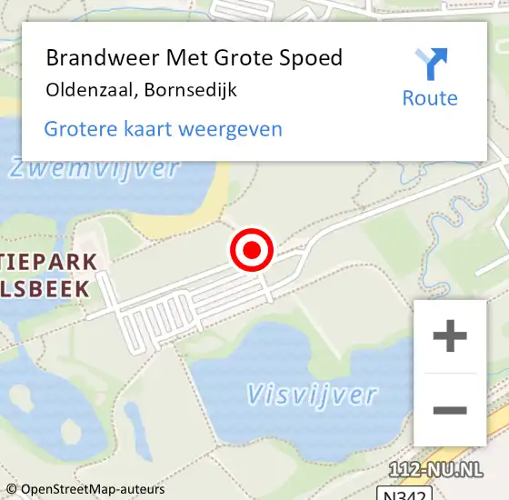 Locatie op kaart van de 112 melding: Brandweer Met Grote Spoed Naar Oldenzaal, Bornsedijk op 14 maart 2021 15:26