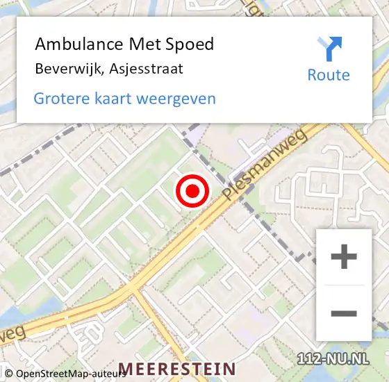 Locatie op kaart van de 112 melding: Ambulance Met Spoed Naar Beverwijk, Asjesstraat op 14 maart 2021 17:28