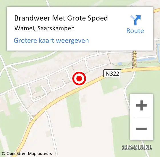 Locatie op kaart van de 112 melding: Brandweer Met Grote Spoed Naar Wamel, Saarskampen op 14 maart 2021 17:52