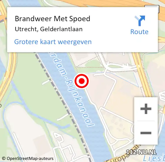 Locatie op kaart van de 112 melding: Brandweer Met Spoed Naar Utrecht, Gelderlantlaan op 14 maart 2021 18:36