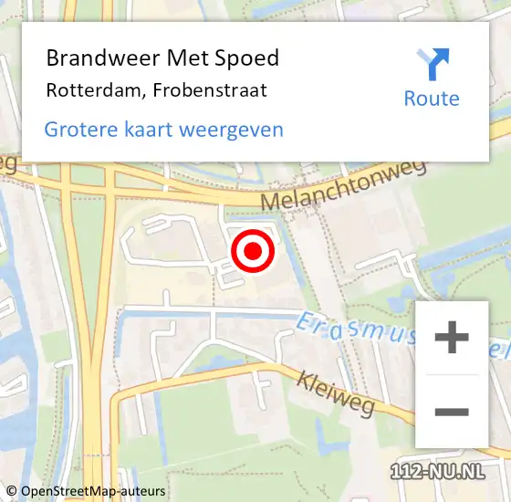 Locatie op kaart van de 112 melding: Brandweer Met Spoed Naar Rotterdam, Frobenstraat op 14 maart 2021 18:45