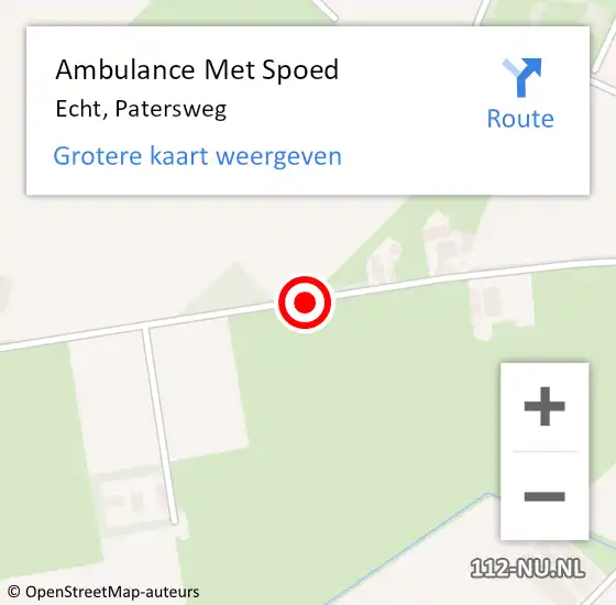 Locatie op kaart van de 112 melding: Ambulance Met Spoed Naar Echt, Patersweg op 14 maart 2021 22:07